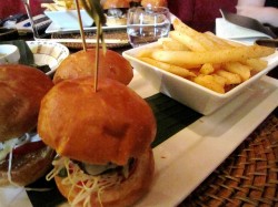 Kobe Beef sliders with french fries